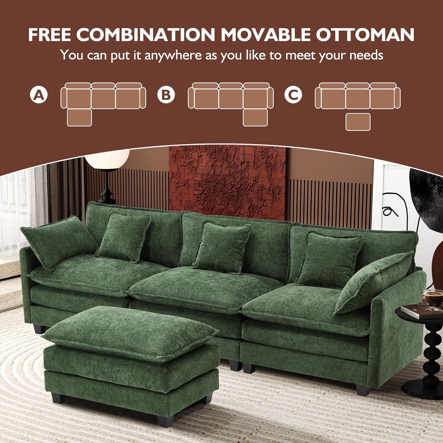 Premium Fresh Find Ihanherry 146" U-Shaped Modern Sofa Modular Sectional Cloud Couch Grey Practical