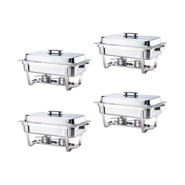 Essential Fresh Find Alpha Living 4 Pack 8 Quart Stainless Steel Chafing Dish Distinctive