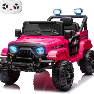 Essential Open Market 12V Kids Electric Ride on Truck Remote Control Twin 35W Motors Bluetooth LED Rosy Budget