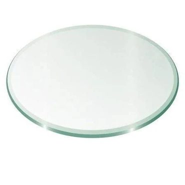 New 2026 Open Market 42 inch Round Glass Top 1/2 inch Thick – 1 inch Bevel Edge, Size: One Size Functional