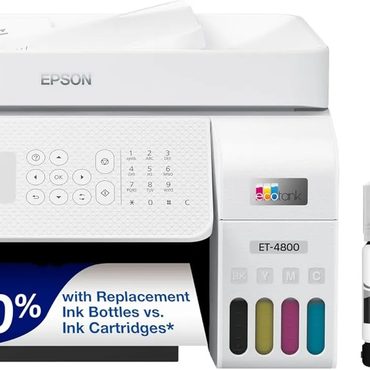 Popular Clear Choice Epson EcoTank ET-4800 Wireless All-in-One Inkjet Printer, Scanner, Copier, Fax, ADF, Ethernet, White Improved
