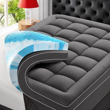 Advanced True Basics Premium Dual Layer 4 Inch Memory Foam Mattress Topper, 2 Inch Gel Foam and 2 Inch Pillow Top Budget