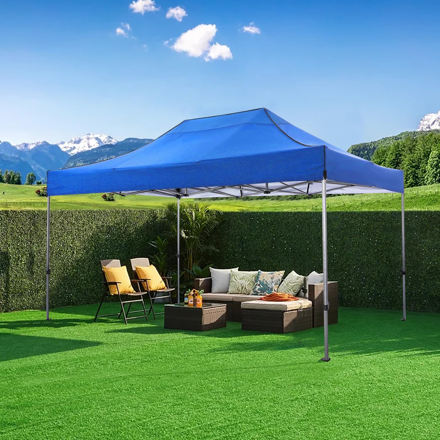 In Stock Pure Value COBIZI 10x20 Heavy Duty Pop up Canopy Tent with 6 Sidewalls Black Functional