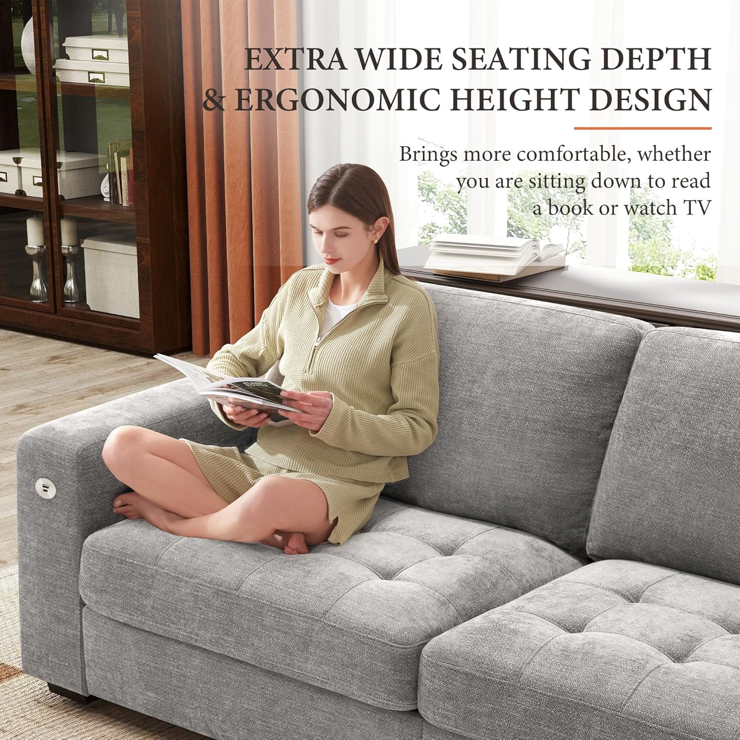 Premium Fresh Find Ihanherry 146" U-Shaped Modern Sofa Modular Sectional Cloud Couch Grey Practical