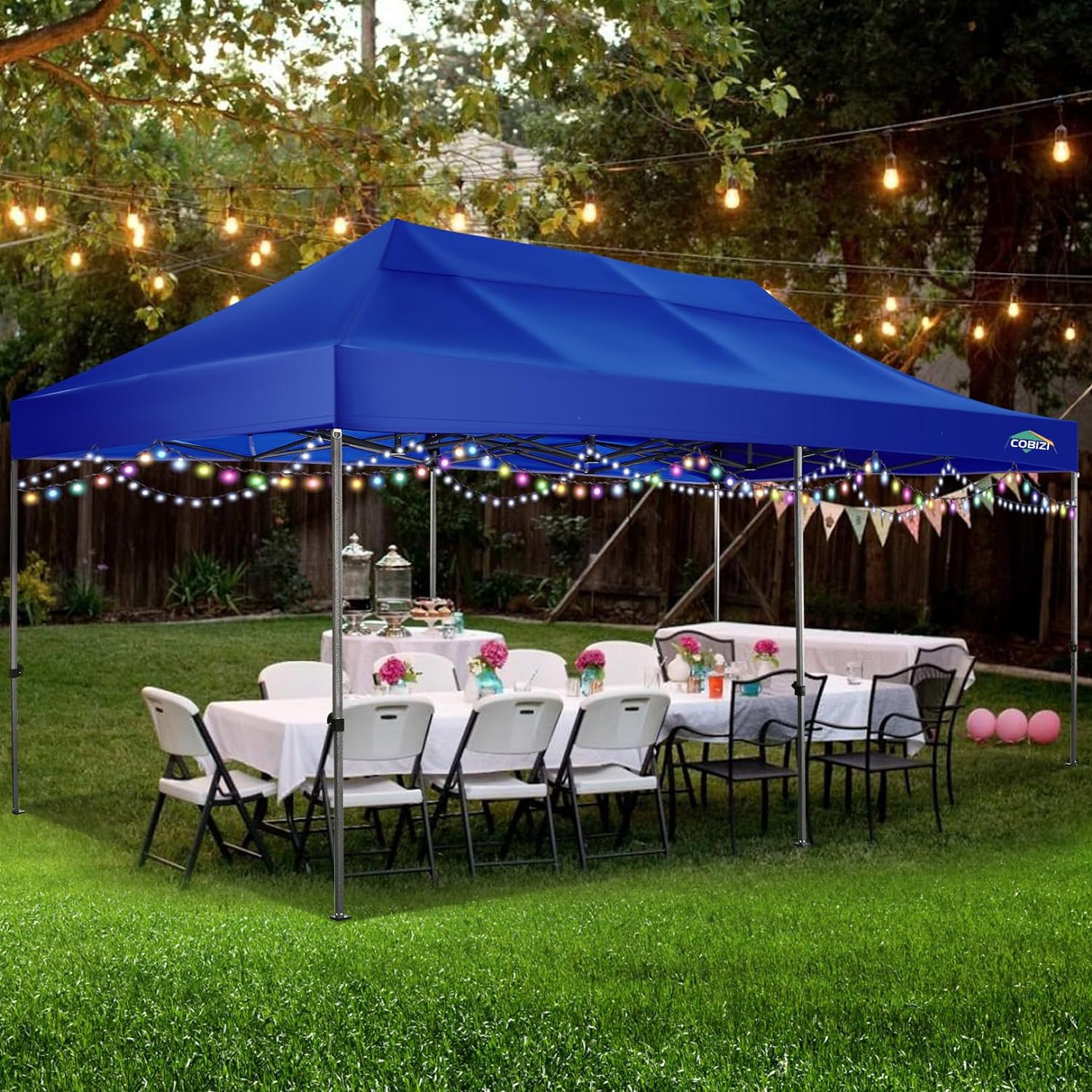 In Stock Pure Value COBIZI 10x20 Heavy Duty Pop up Canopy Tent with 6 Sidewalls Black Functional
