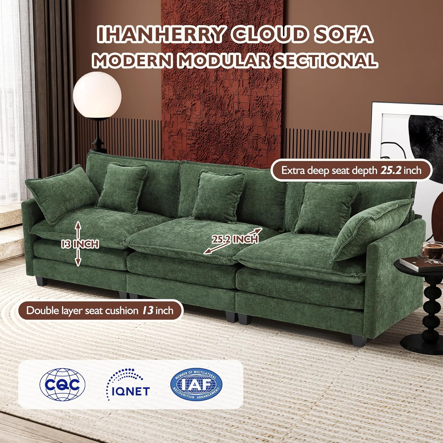 Premium Fresh Find Ihanherry 146" U-Shaped Modern Sofa Modular Sectional Cloud Couch Grey Practical
