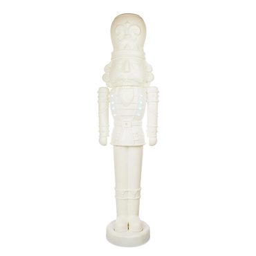Annual Prime Select Holiday Time Animated White Nutcracker Blow Mold, 75-Inch, LED Lights & Music, Christmas Decoration Value