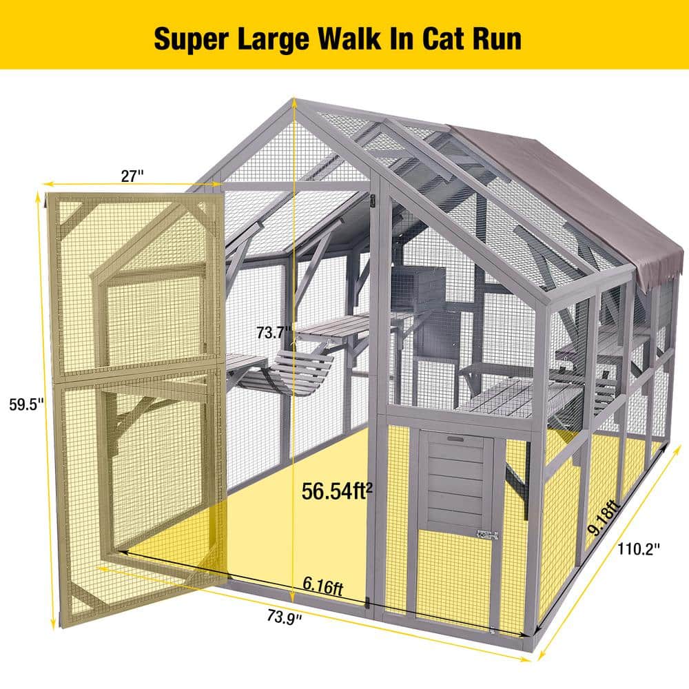Essential Basic Line aivituvin Outdoor Cat Run : Large Cat Enclosure Enhanced
