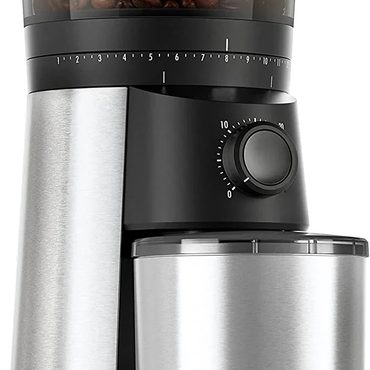 Economy Basic Line Brew Conical Burr Coffee Grinder , Silver Enhanced