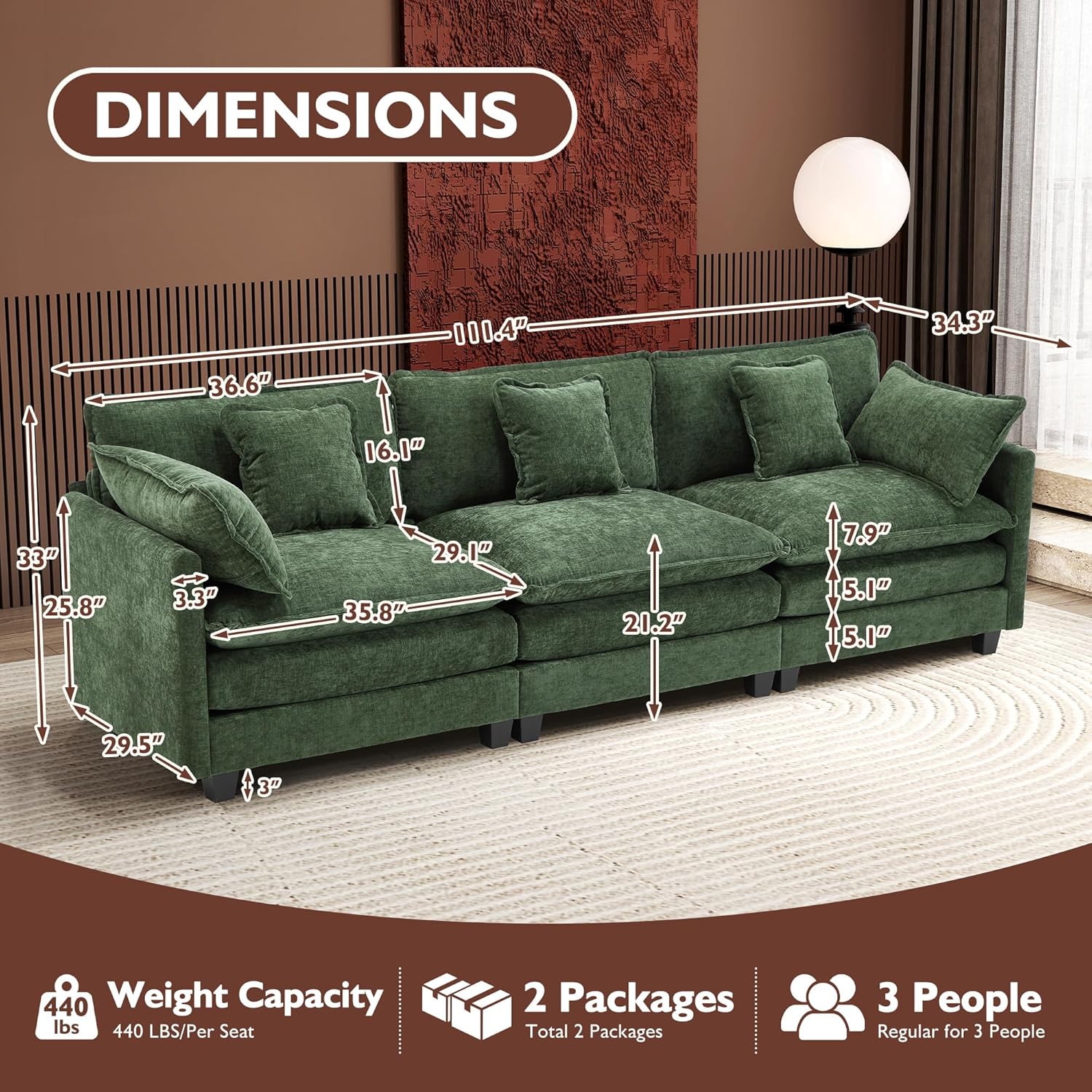 Premium Fresh Find Ihanherry 146" U-Shaped Modern Sofa Modular Sectional Cloud Couch Grey Practical
