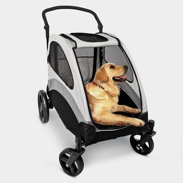 Classic Simple Goods Foldable Pet Stroller for Large or 2 Dogs Cats Jogger Wagon with 4 Wheels Budget