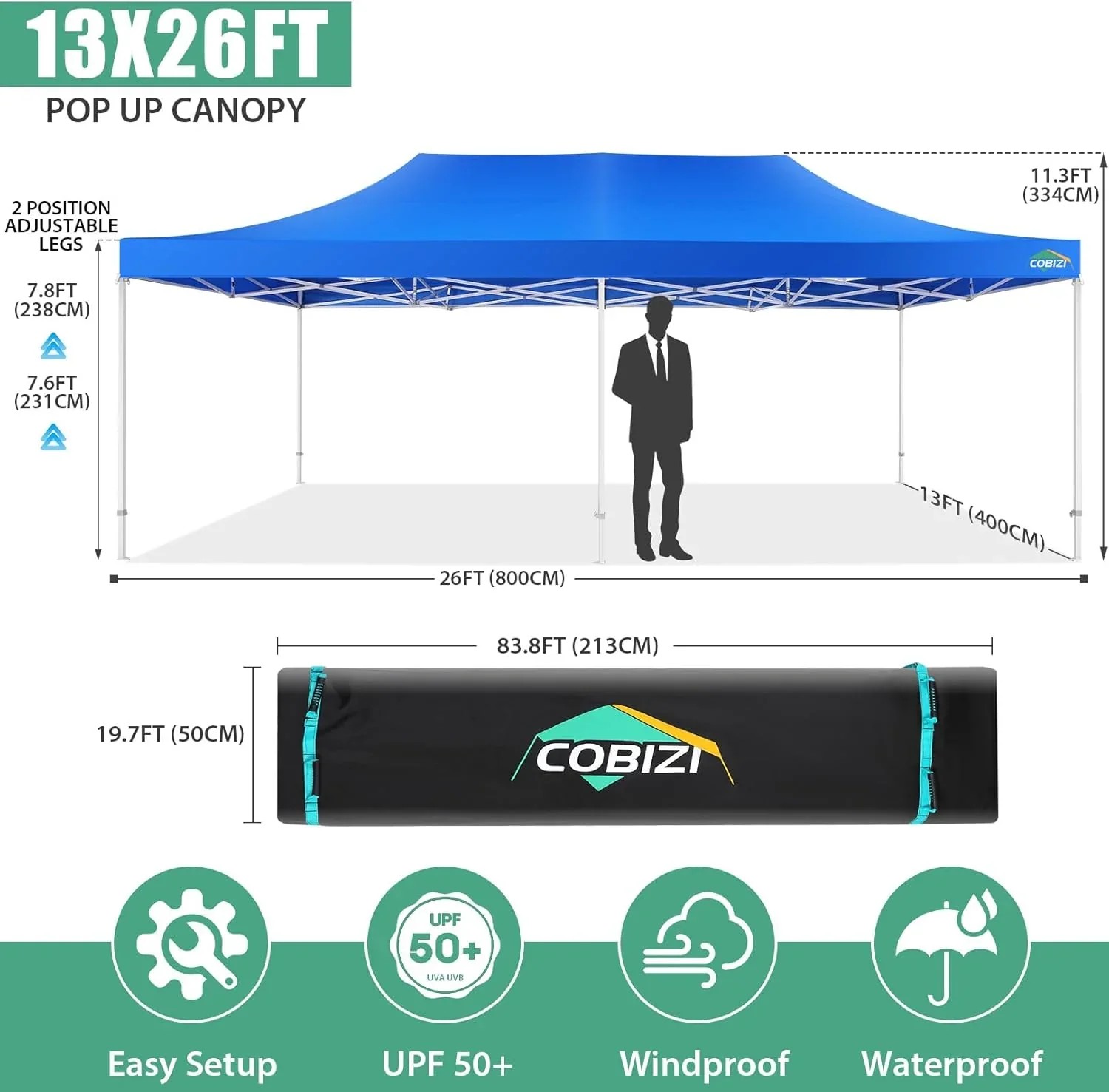 In Stock Pure Value COBIZI 10x20 Heavy Duty Pop up Canopy Tent with 6 Sidewalls Black Functional