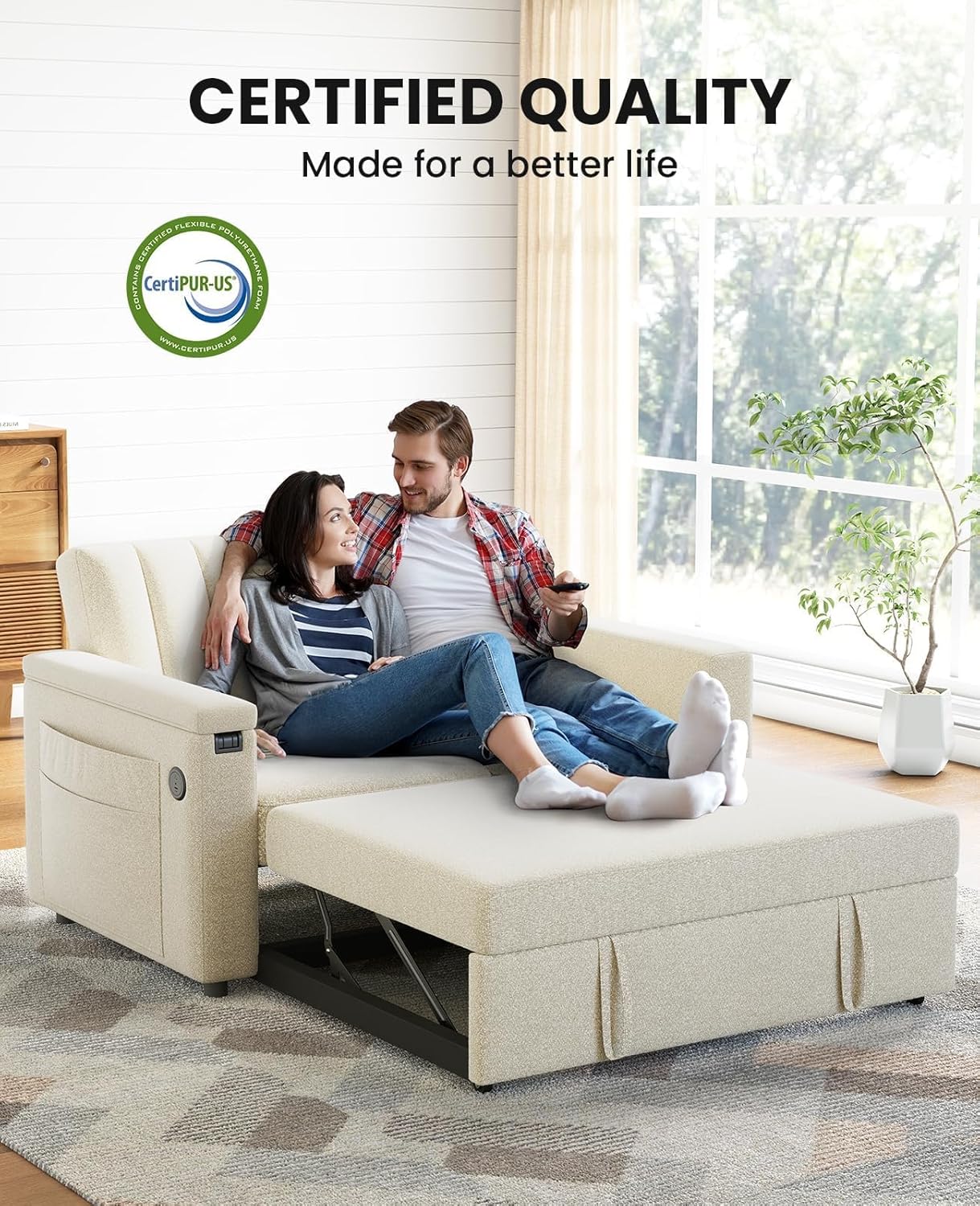Annual Basic Line Sofa Bed 3-in-1 Convertible Sleeper Sofa Enhanced