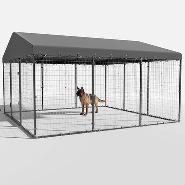 Limited Everyday Co W 118 x D 118 x H 70 Large Outdoor Dog Kennel,Heavy Duty Dog Cage Enclosure with Waterproof Roof Enhanced