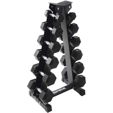 Limited Open Market Inspire Fitness 210 lb. (5-30 lb.) Rubber Dumbbell Set with 6 pair Vertical Rack Reliable