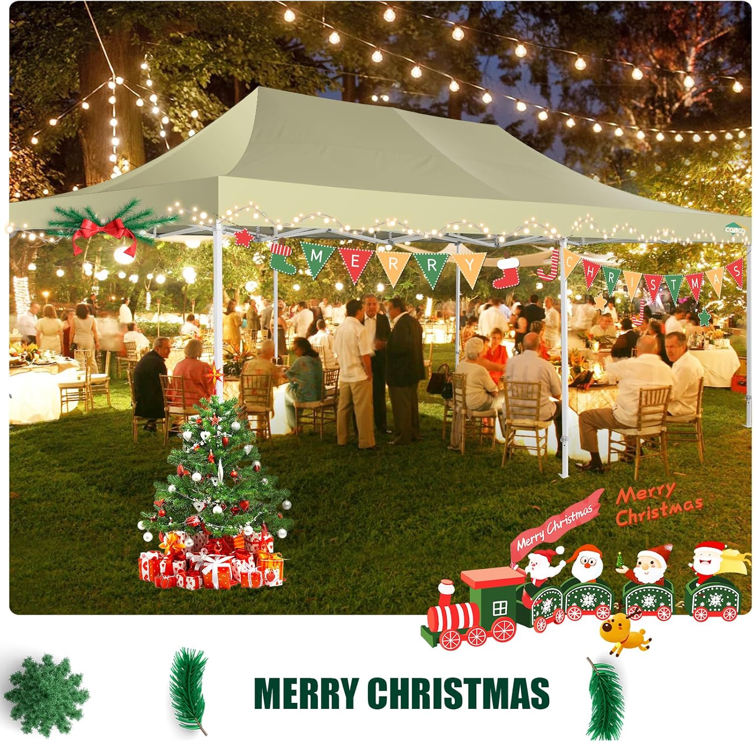 In Stock Pure Value COBIZI 10x20 Heavy Duty Pop up Canopy Tent with 6 Sidewalls Black Functional