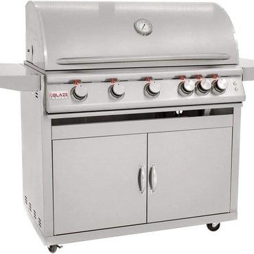 Genuine Fresh Find Blaze Freestanding Grill with Lights (BLZ-5LTE2-LP-BLZ-5-CART), 40-inch, Propane Gas Value