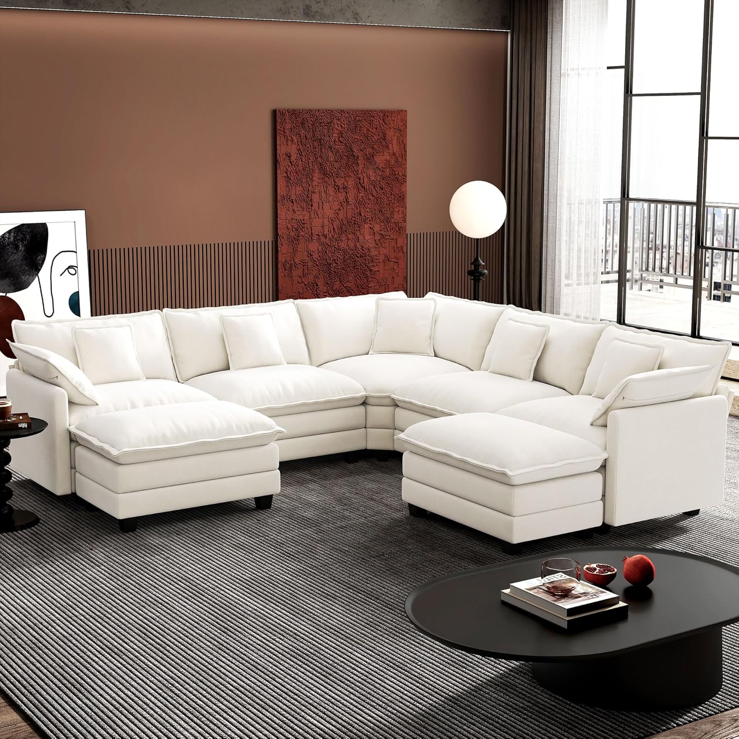 Premium Fresh Find Ihanherry 146" U-Shaped Modern Sofa Modular Sectional Cloud Couch Grey Practical