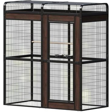Limited Basic Line Large Outdoor Bird Cage Aviary for Parakeets, Parrots, Black Value