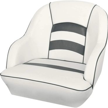 Limited Pure Value Bucket Pontoon Boat Seat (White/Blue) Improved