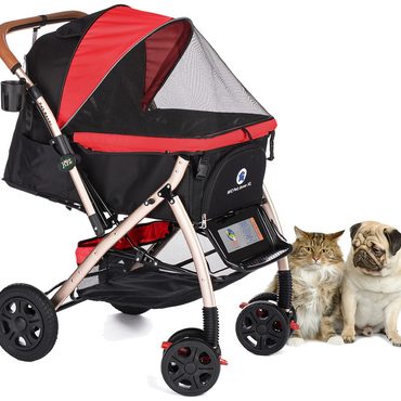 Essential Clear Choice Pet Rover Premium Heavy Duty Dog Cat Stroller Zipperless Entry Rubber Tires Black Functional