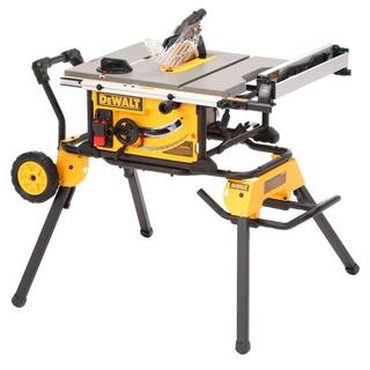 Select True Basics 15 Amp Corded 10 in. Job Site Table Saw with Rolling Stand DWE7491RS Enhanced