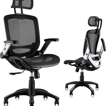 In Stock Standard Goods Ergonomic Mesh Office Chair High Back Desk Chair Adjustable Headrest Black Value