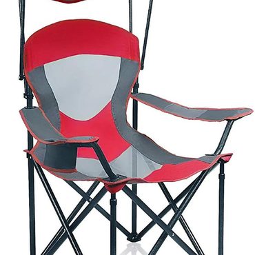 Genuine True Basics ALPHA CAMP Heavy Duty Canopy Camping Chair, 350 lbs, Red Reliable