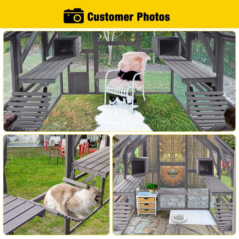 Essential Basic Line aivituvin Outdoor Cat Run : Large Cat Enclosure Enhanced