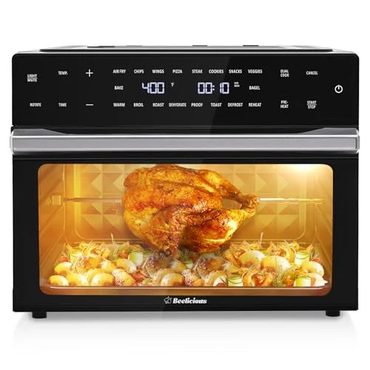 Popular Simple Goods 32QT Extra Large Air Fryer 19 In 1 Toaster Oven Combo Rotisserie Dehydrator Black Value