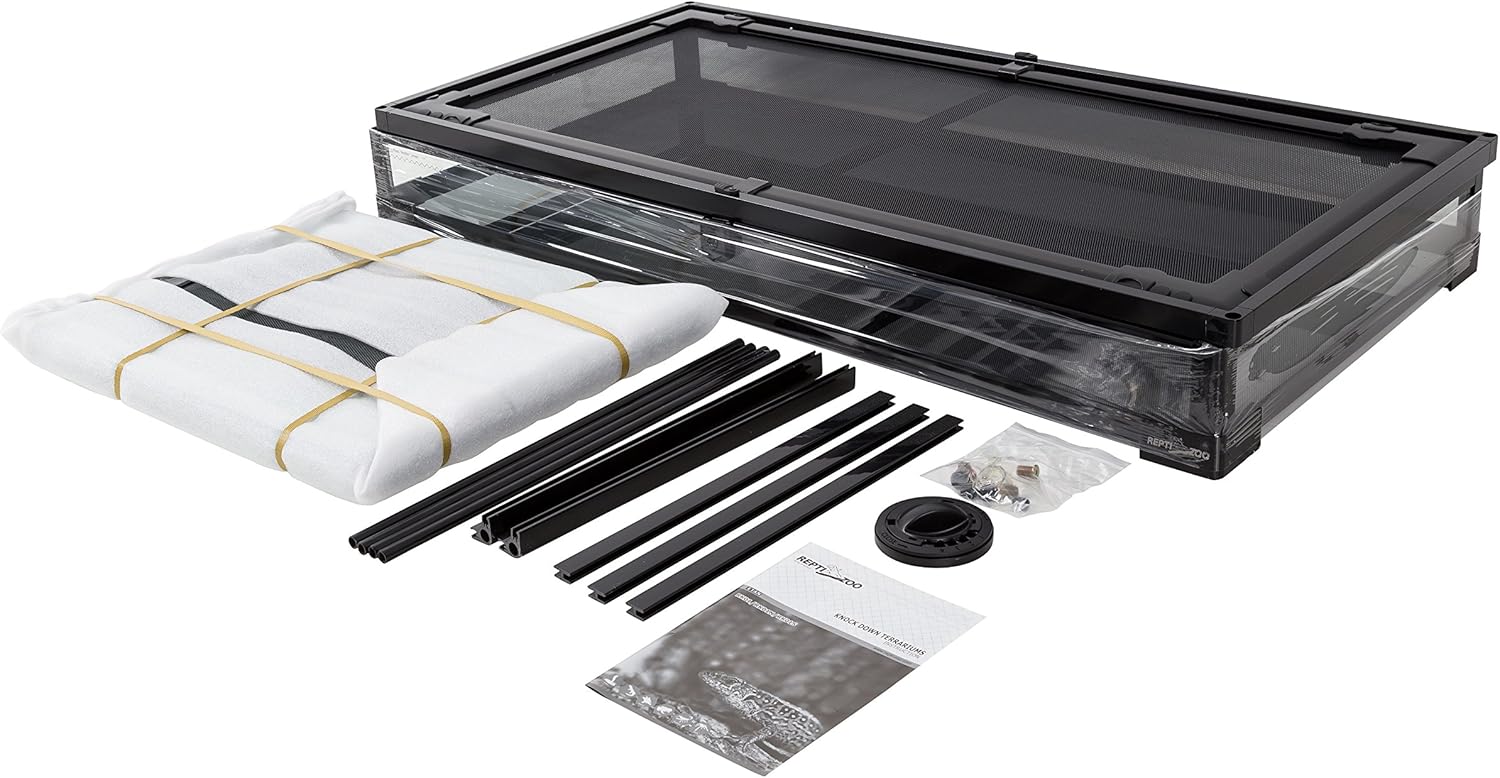 Essential Everyday Co 50 Gallon Reptile Glass Terrarium Tank Double Hinge Door Screen Ventilation 36" x 18" x 18" Sensible