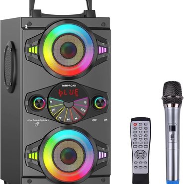 Annual Basic Line 60W Portable Wireless Bluetooth Speaker Subwoofer FM Radio LED Lights Microphone Functional