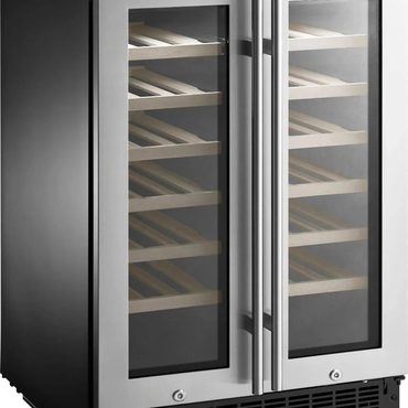 Limited Fresh Find 42-Bottle or 128-Can Dual Zone Wine and Beverage Cooler with Glass Do Universal