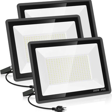 Annual Everyday Co 3 Pack 200W LED Flood Light Super Bright IP66 Waterproof 22800lm 5000K Reliable