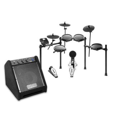 In Season Pure Value Alesis Nitro Mesh Electronic Drum Kit with DA25 Amp, Dual-Zone Snare, 8 Mesh Toms, 10 Cymbals, 25W Amp Budget