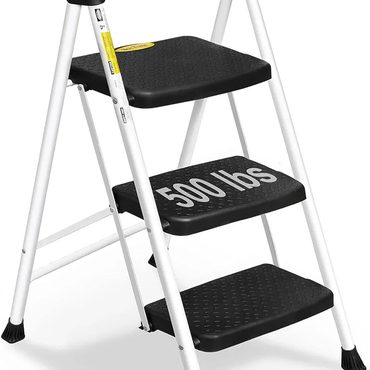 2026 Upgraded True Basics SocTone 3 Step Ladder, Folding Step Stool for Adults with Handle, Lightweight Original