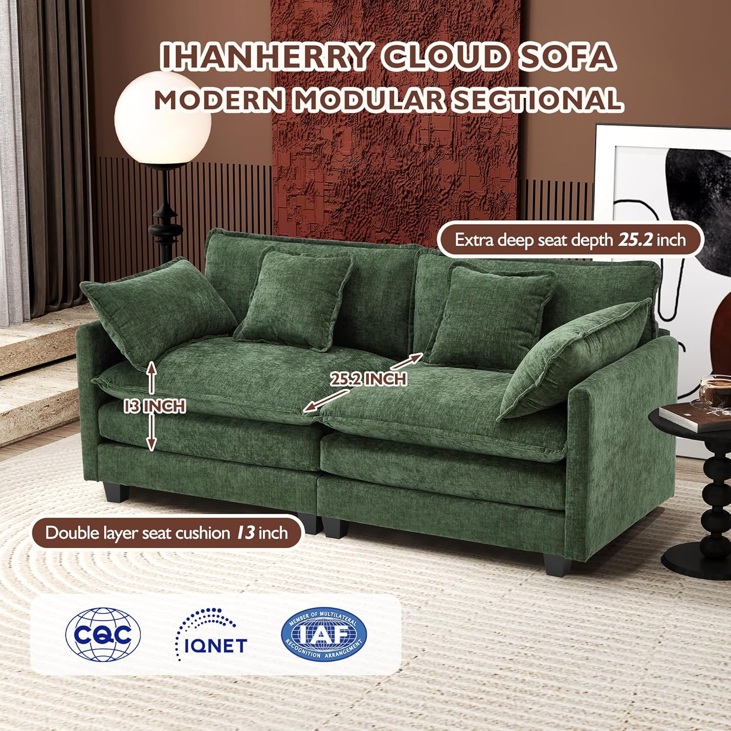 Premium Fresh Find Ihanherry 146" U-Shaped Modern Sofa Modular Sectional Cloud Couch Grey Practical
