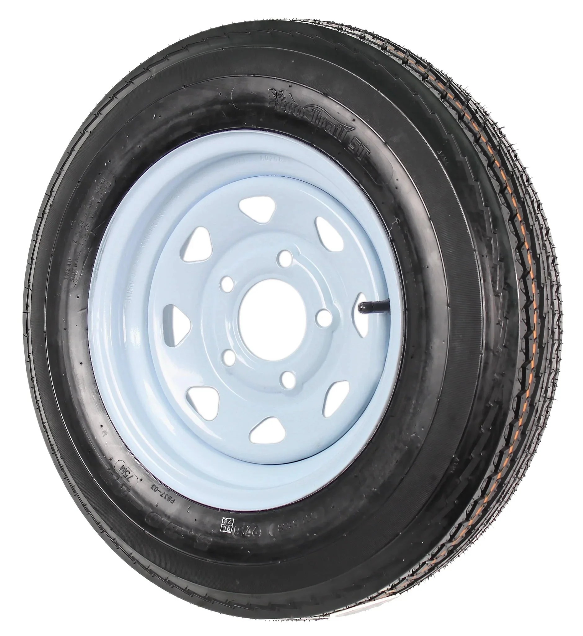 Essential Direct Source Two Trailer Tires On Rims 5.30-12 530-12 5.30 X 12 5 Hole Wheel White Spoke Budget
