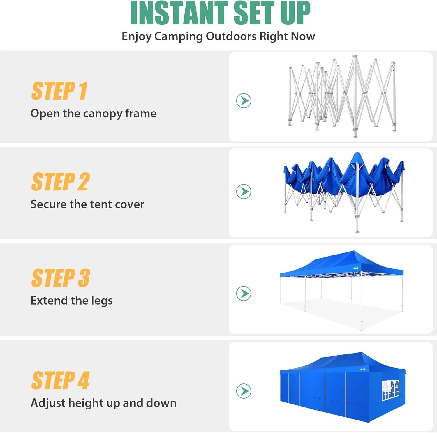In Stock Pure Value COBIZI 10x20 Heavy Duty Pop up Canopy Tent with 6 Sidewalls Black Functional