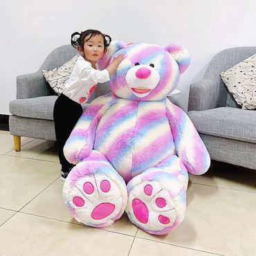 Economy Pure Value 53 Inch (1.3m) Hugfun Plush Rainbow Teddy Bear Reliable