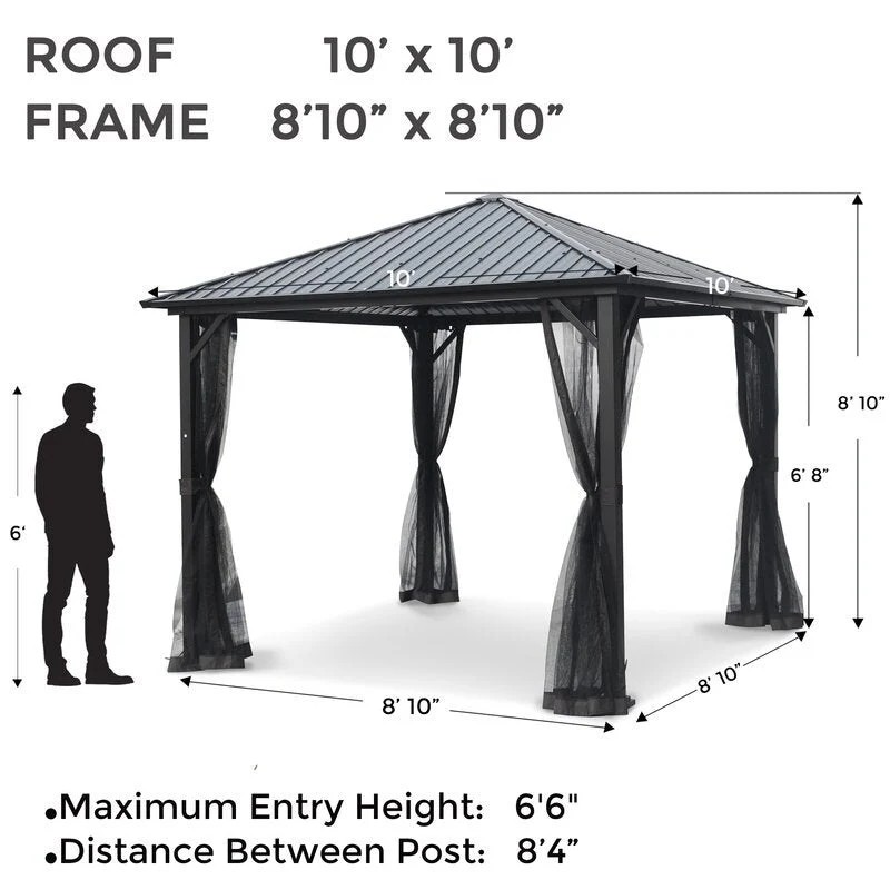 Genuine Standard Goods Acuff 10 Ft. W x 10 Ft. D Steel Patio Gazebo Reliable