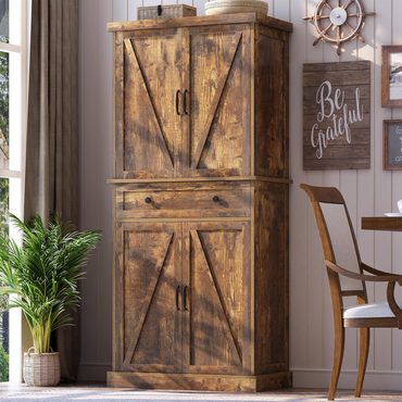 Popular Standard Goods 47 Pantry Cabinet, Kitchen Pantry Storage Cabinet with Doors and Adjustable Shelves Sound