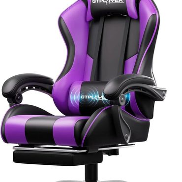 Economy Open Market GTPLAYER Gaming Chair with Footrest and Lumbar Support Ergonomic Computer Chair White Reliable