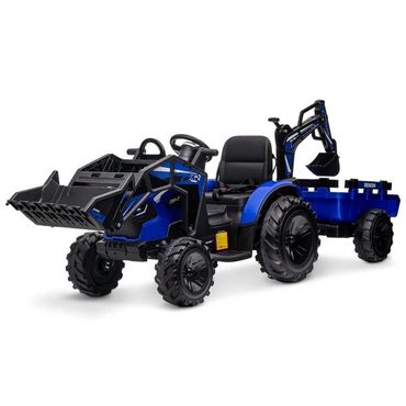 Select Everyday Co 3-in-1 Ride-On Tractor 24V Electric Excavator Bulldozer Remote Control Bright-blue Distinctive