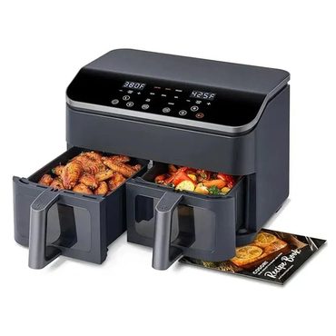 Annual Basic Line 9 Qt 8 in 1 Dual Air Fryer for Easy and Crispy Meals Universal