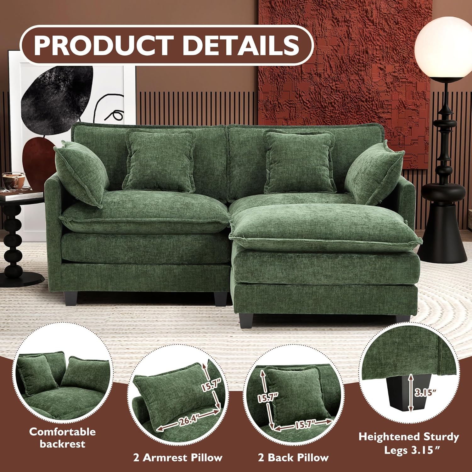 Premium Fresh Find Ihanherry 146" U-Shaped Modern Sofa Modular Sectional Cloud Couch Grey Practical