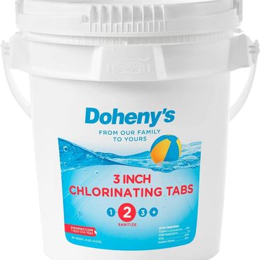 Brand New Basic Line Doheny's 3 Inch Stabilized Chlorine Tablets, Pro-Grade Pool Sanitizer, 99% Tri-Chlor, 50lb Sound