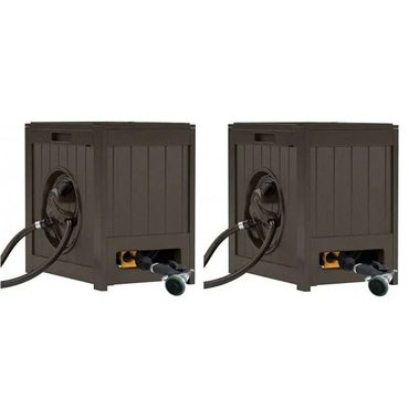 Annual Prime Select 125′ Aquawinder Auto Rewind Water Powered Yard Hose Reel, Java (2 Pack) Distinctive