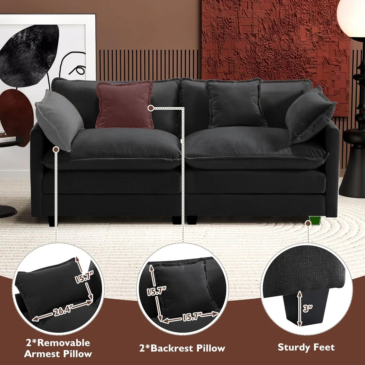 Premium Fresh Find Ihanherry 146" U-Shaped Modern Sofa Modular Sectional Cloud Couch Grey Practical