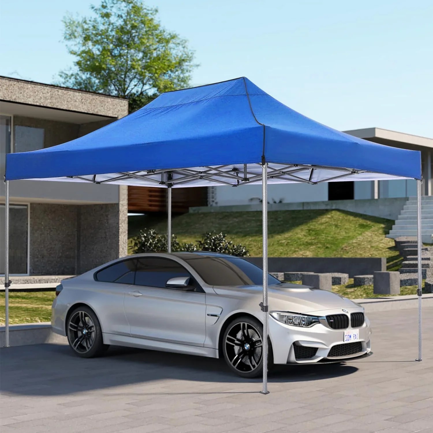 In Stock Pure Value COBIZI 10x20 Heavy Duty Pop up Canopy Tent with 6 Sidewalls Black Functional